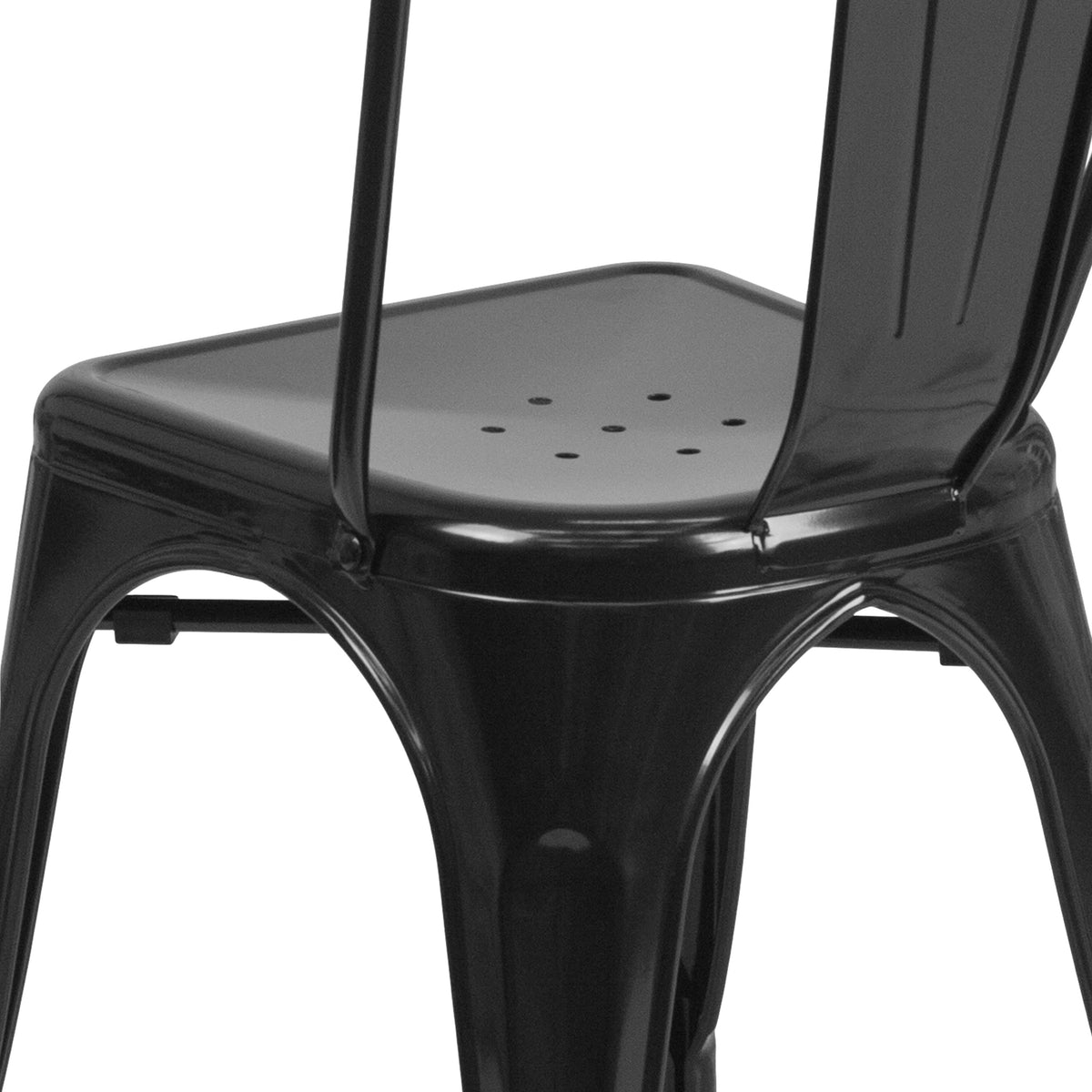 Black |#| Black Metal Indoor-Outdoor Stackable Chair - Restaurant Chair - Bistro Chair