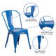 Blue |#| Blue Metal Indoor-Outdoor Stackable Chair - Restaurant Chair - Bistro Chair