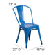 Blue |#| Blue Metal Indoor-Outdoor Stackable Chair - Restaurant Chair - Bistro Chair