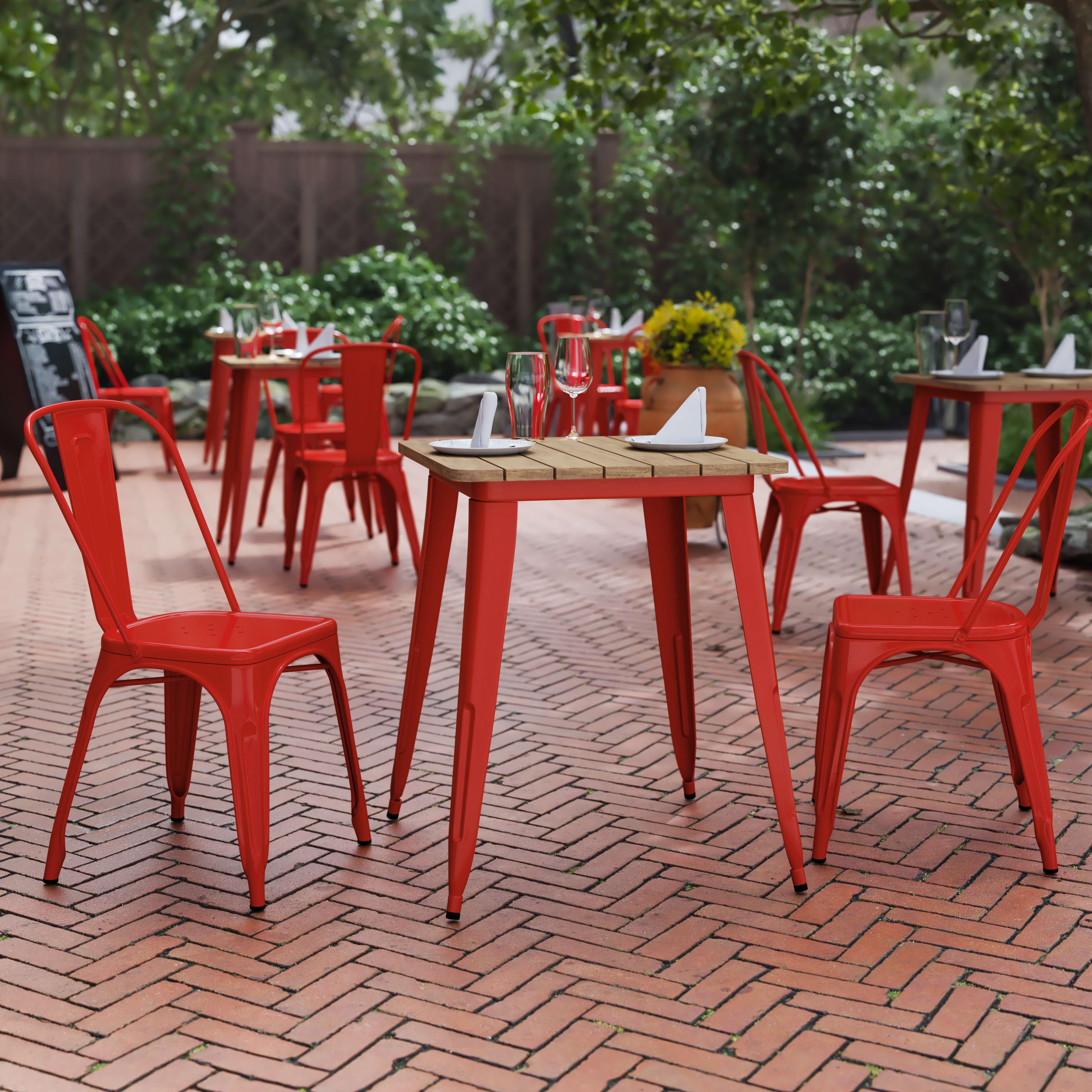 Poly resin outdoor dining outlet sets