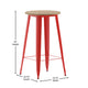 Brown/Red |#| 23.75inch RD Commercial Poly Bar Top Restaurant Table with Steel Frame-Brown/Red