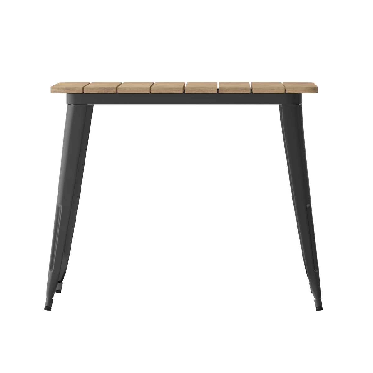 36 inch patio table with umbrella hole Flash Furniture Declan Commercial Indoor & Outdoor Dining Table with Umbrella Hole 36 in. Square All Weather Black Poly Resin Top & Black Steel Base