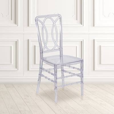 Flash Elegance Transparent Stacking Chair with Designer Back - Event Chair - UV Resistant