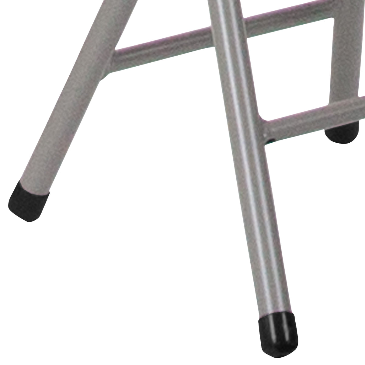 Foldable Stool with Black Plastic Seat and Titanium Gray Frame - Portable Stool