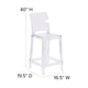 Ghost Counter Stool with Square Back in Transparent Crystal - Wedding Chairs