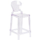 Ghost Counter Stool with Tear Back in Transparent Crystal - Wedding Chairs