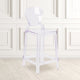 Ghost Counter Stool with Tear Back in Transparent Crystal - Wedding Chairs