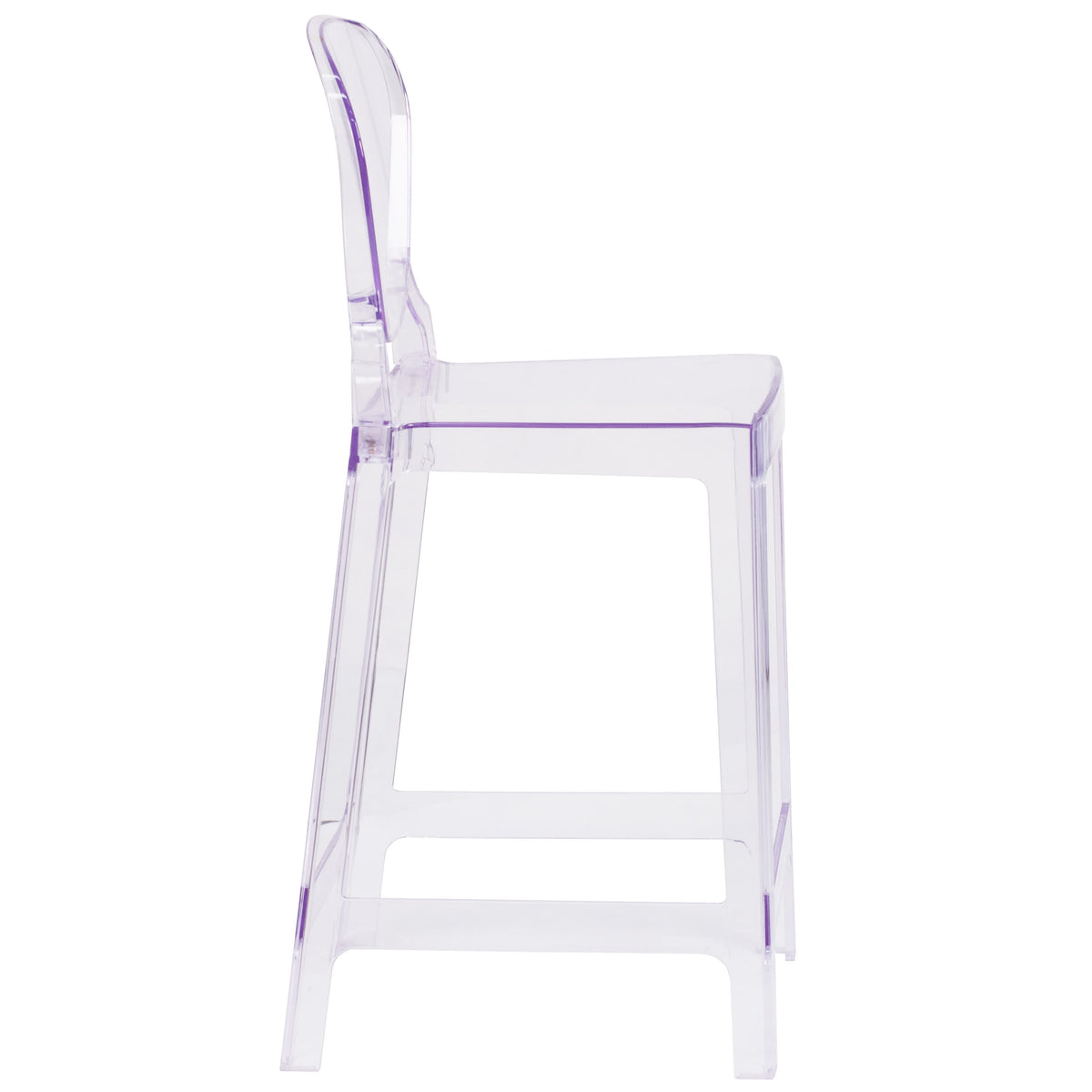 Ghost Counter Stool with Tear Back in Transparent Crystal - Wedding Chairs