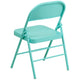 Tantalizing Teal |#| Tantalizing Teal Triple Braced & Double Hinged Metal Folding Chair - Vivid Color