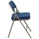 Navy Fabric/Gray Frame |#| 18.5inchW Premium Curved Triple Braced Navy Blue Fabric Metal Folding Chair