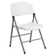 330 lb. Capacity White Plastic Folding Chair with Gray Frame - Event Chair