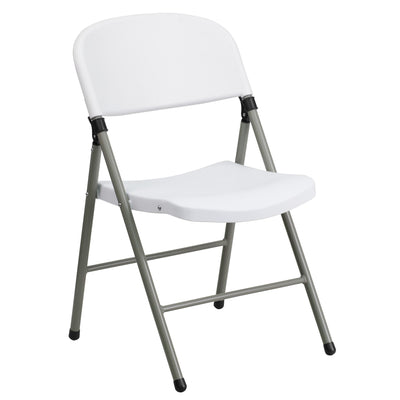 HERCULES Series 330 lb. Capacity Plastic Folding Chair with Gray Frame