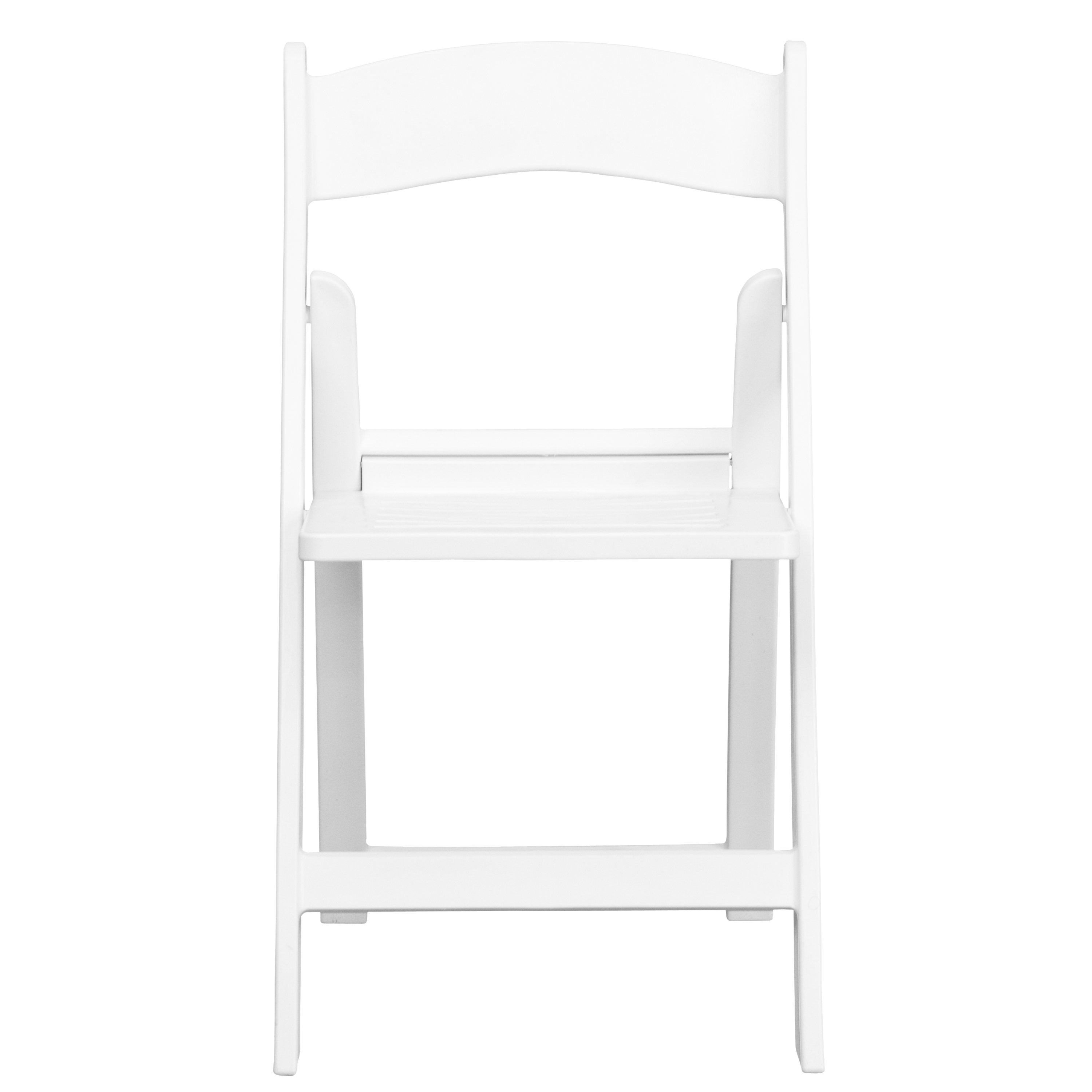 White resin chair with padded seat deals