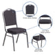 Gray Fabric/Black Frame |#| Crown Back Stacking Banquet Chair in Gray Fabric - Black Frame