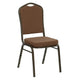 Green Fabric/Gold Vein Frame |#| Crown Back Stacking Banquet Chair in Green Fabric - Gold Vein Frame