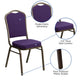 Navy Blue Dot Patterned Fabric/Gold Vein Frame |#| Crown Back Banquet Stack Chair in Navy Blue Dot Patterned Fabric-Gold Vein Frame