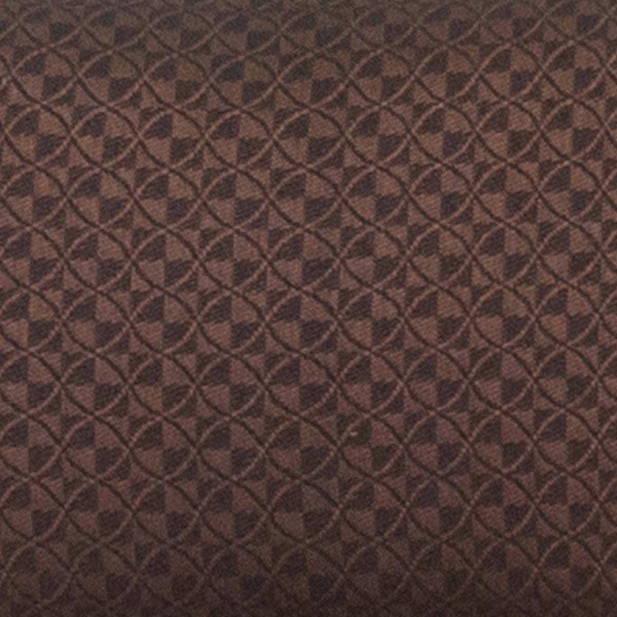 Brown Patterned |#| Curved Triple Braced & Double Hinged Brown Patterned Fabric Metal Folding Chair