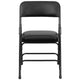 Black Vinyl/Black Frame |#| Curved Triple Braced & Double Hinged Black Vinyl Metal Folding Chair