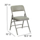 Gray Vinyl/Gray Frame |#| Curved Triple Braced & Double Hinged Gray Vinyl Metal Folding Chair