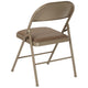 Beige |#| Double Braced Beige Vinyl Folding Chair - Commercial and Event Folding Chairs