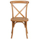 Oak |#| Stackable Oak Wood Cross Back Chair - Dining Room Seating