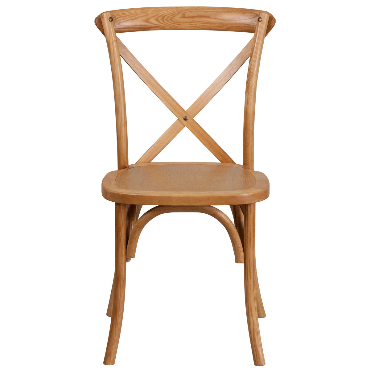 Oak |#| Stackable Oak Wood Cross Back Chair - Dining Room Seating