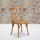 Oak |#| Stackable Oak Wood Cross Back Chair - Dining Room Seating