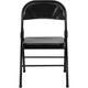 Black |#| Triple Braced & Double Hinged Black Metal Folding Chair - Commercial Chair