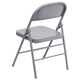 Gray |#| Triple Braced & Double Hinged Gray Metal Folding Chair - Commercial Chair