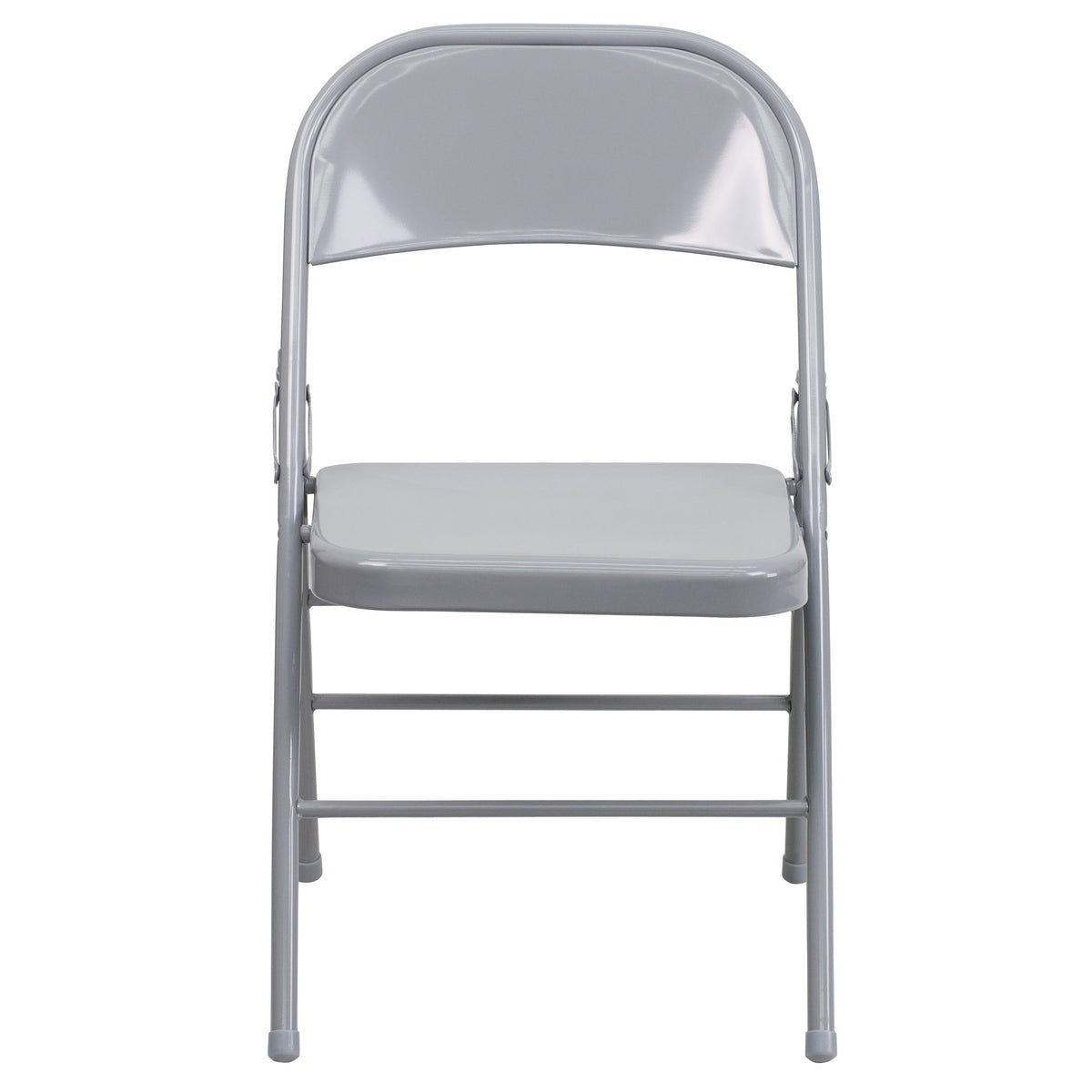 Gray |#| Triple Braced & Double Hinged Gray Metal Folding Chair - Commercial Chair