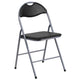 300 lb. Capacity Black Vinyl Metal Folding Chair with Carrying Handle