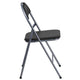 300 lb. Capacity Black Vinyl Metal Folding Chair with Carrying Handle