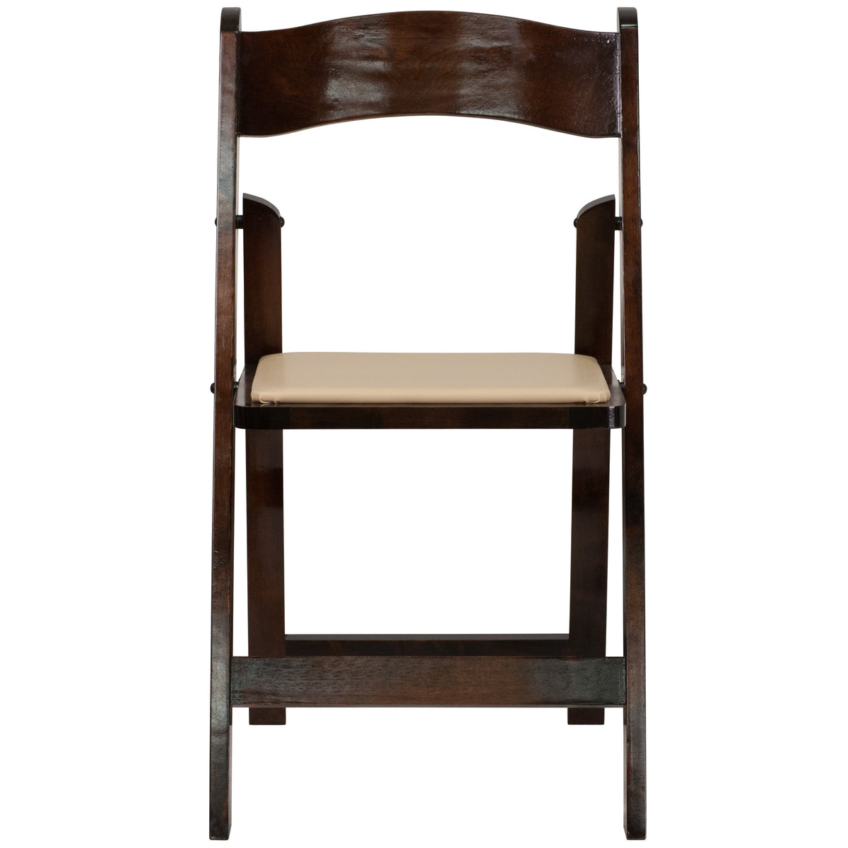 Fruitwood |#| Fruitwood Wood Folding Chair with Detachable Vinyl Padded Seat