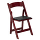 Mahogany |#| Mahogany Wood Folding Chair with Detachable Vinyl Padded Seat