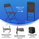 Black |#| Spacious & Contoured Commercial Wide & Tall Black Plastic Folding Chairs-4 Pack