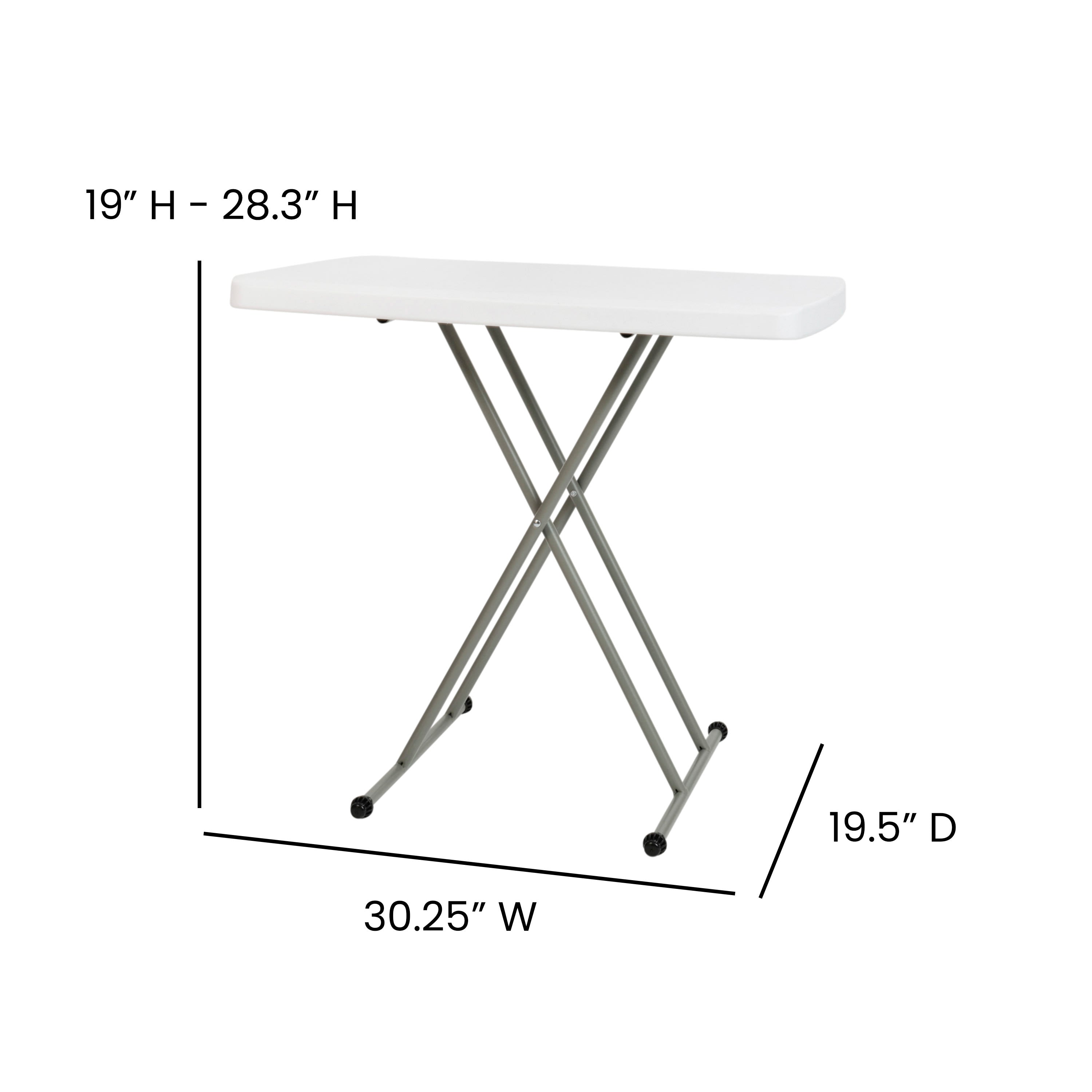 Adjustable height small folding table sale