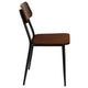 2 Pack Industrial Wood Dining Chair with Gunmetal Steel Frame