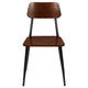 2 Pack Industrial Wood Dining Chair with Gunmetal Steel Frame