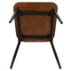 2 Pack Industrial Wood Dining Chair with Gunmetal Steel Frame