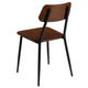 2 Pack Industrial Wood Dining Chair with Gunmetal Steel Frame