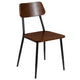 2 Pack Industrial Wood Dining Chair with Gunmetal Steel Frame