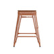 Orange/Teak |#| Indoor/Outdoor Backless Counter Stool with Poly Seat - Orange/Teak