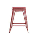 Red/Red |#| Indoor/Outdoor Backless Counter Stool with Poly Seat - Red/Red