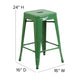 Green/Teak |#| Indoor/Outdoor Backless Counter Stool with Poly Seat - Green/Teak