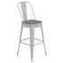 Kai Commercial Grade 30" High Metal Indoor-Outdoor Counter Height Stool with Removable Back and All-Weather Poly Resin Seat