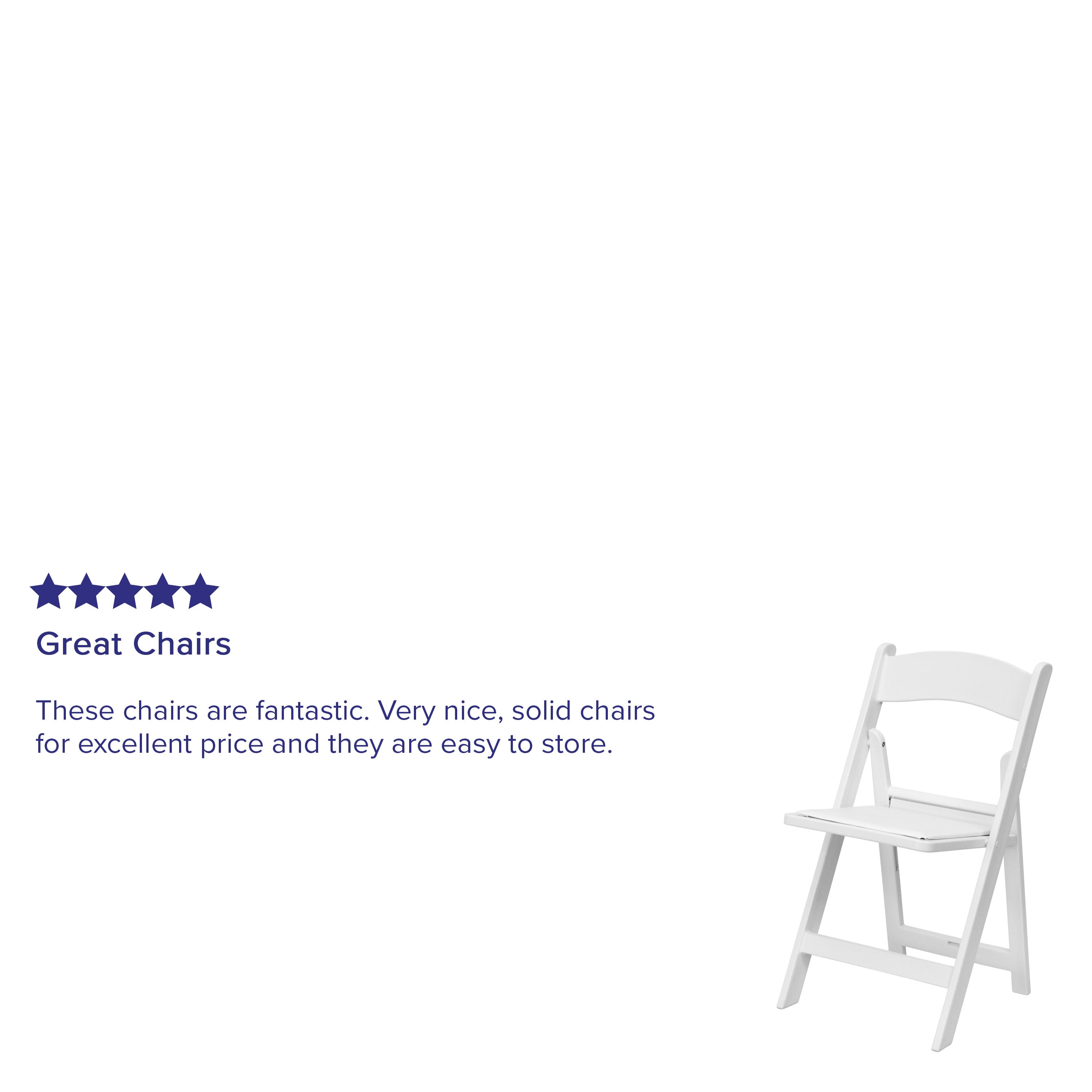 White resin chair with padded seat top