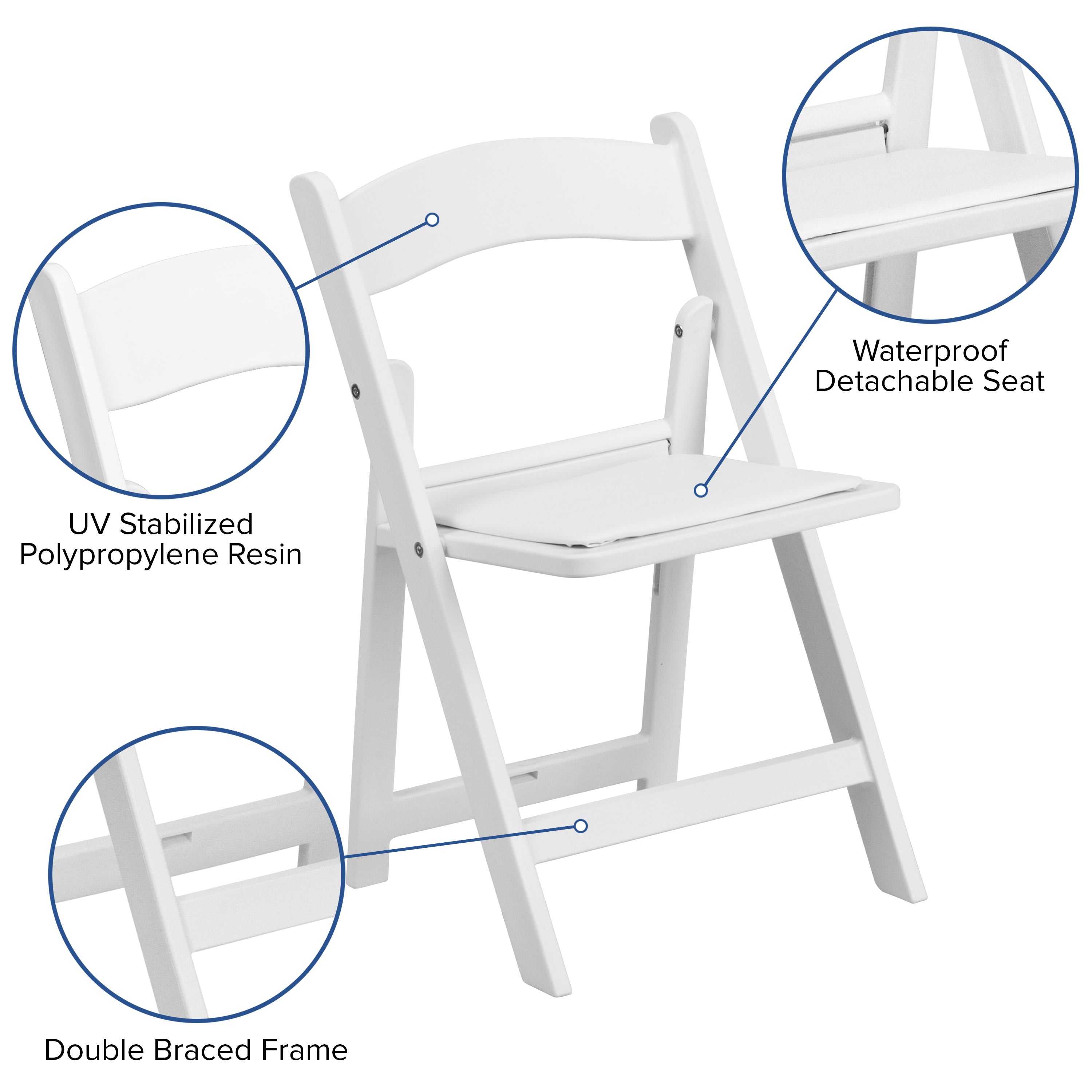 White resin folding chairs best sale