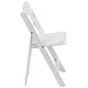 Kids White Resin Folding Chair with White Vinyl Padded Seat