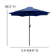 Navy |#| 35inch Square Faux Teak Patio Table, 4 Chairs and Navy 9FT Patio Umbrella with Base