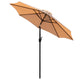 Tan |#| 35inch Square Faux Teak Patio Table, 4 Chairs and Tan 9FT Patio Umbrella with Base